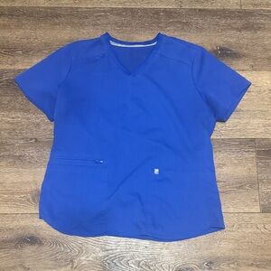 Fabletics blue scrub top large